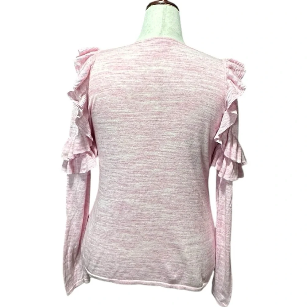 Lilly Pulitzer Pink Ruffled Long Sleeve Sweater Size XL - Picture 4 of 6